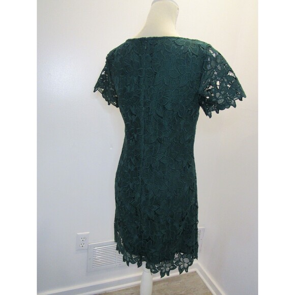 Ann Taylor Factory Womens Shift Dress Green Floral Lace Short Sleeve Size 2 NWT - Picture 5 of 16